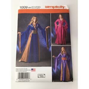 Simplicity Sewing Pattern 1009 Medieval Elven Arwen Cersei Costume 6-12 UNCUT